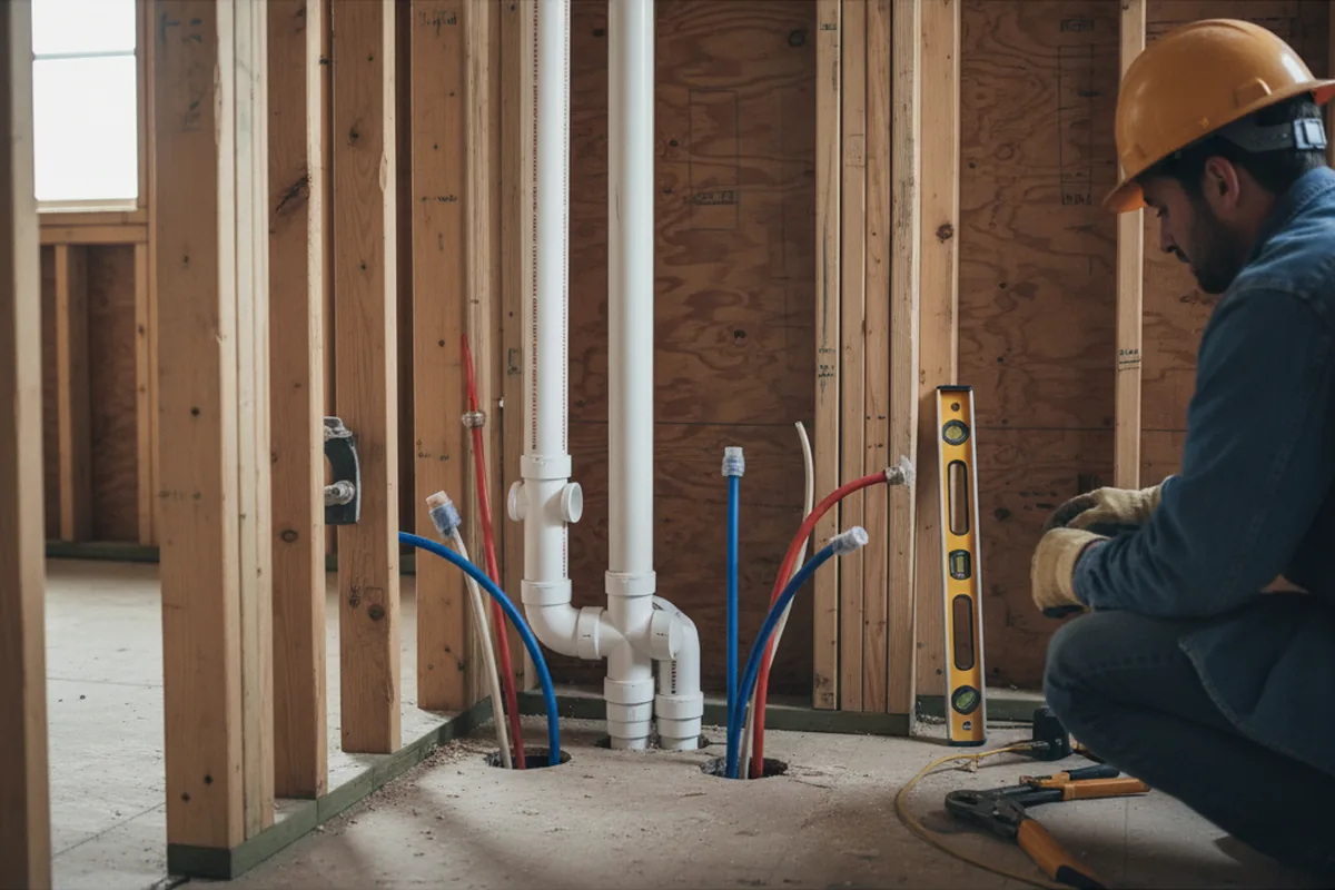 Drain and supply rough-in during Drain Cleaning in Bloomington Springs